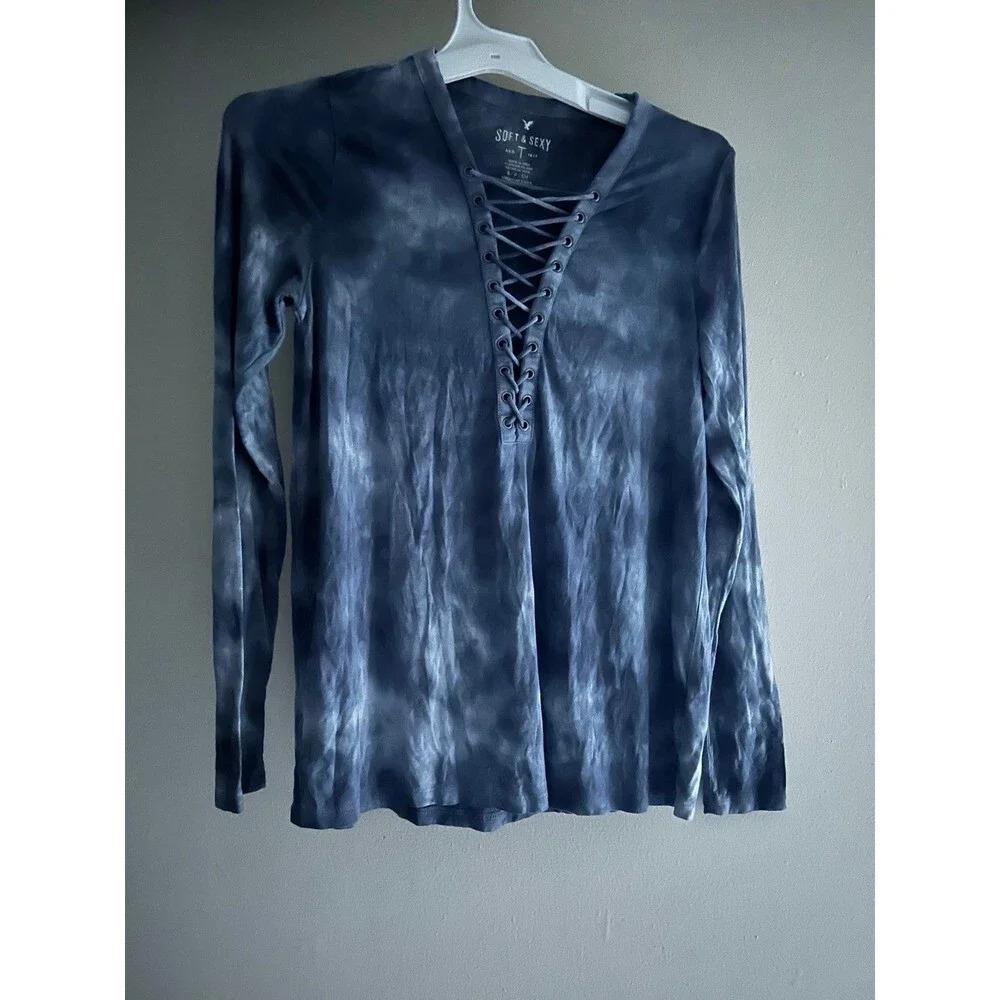 AE Women’s Small Soft & Sexy Tie Dye Long Sleeve Shirt Top